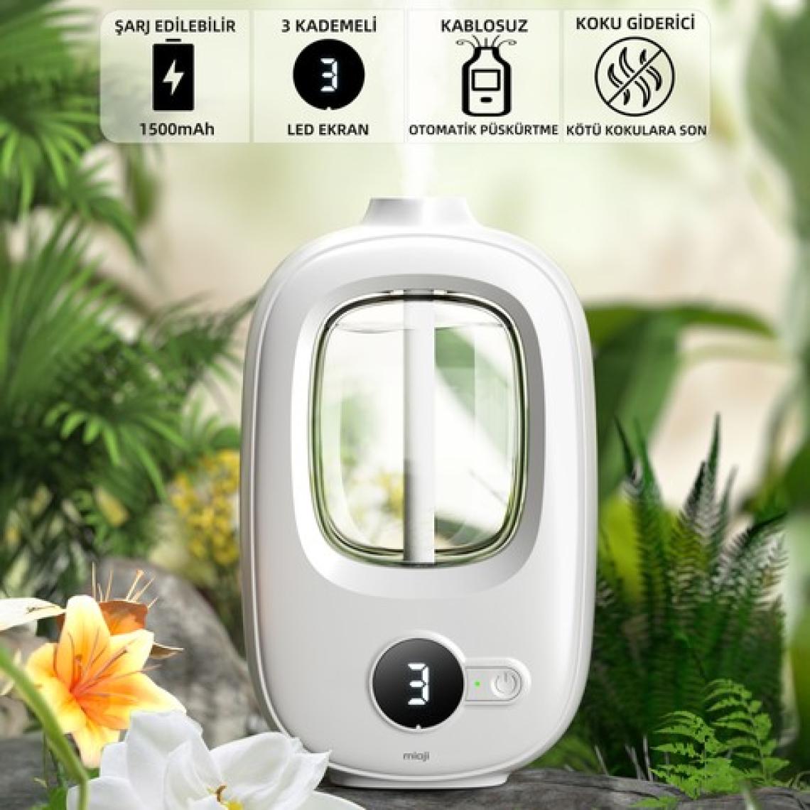 Mioji Mio Smell 2x Yeni Nesil Şarjlı Otomatik Oda Kokusu Makinesi (1 Adet Gardenia Kokusu ile Birlikte)