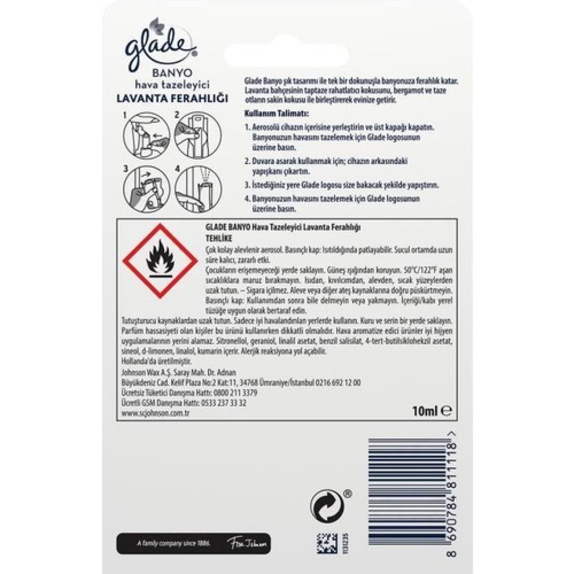Glade Lavanta Ferahlığı 10 ml - Kötü Kokulara Karşı Etkili Banyo Oda Kokusu Yedek