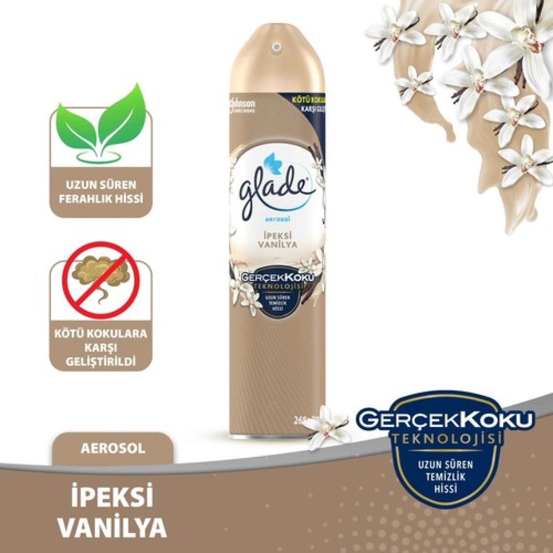 Glade Aerosol İpeksi Vanilya 300 ml Oda Kokusu
