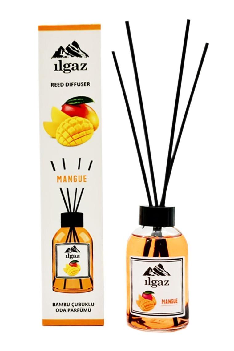 Ilgaz Reed Dıffuser 110 ml Mango Oda Kokusu Tropikal Oda Parfümü Bambu Çubuklu Oda Kokusu
