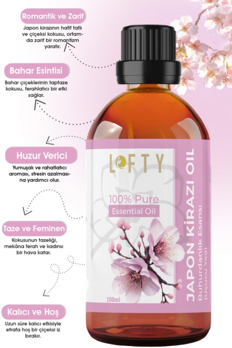 Lofty Japon Kiraz Çiçeği Uçucu Yağ Buhurdanlık Esansı Oda Kokusu Uçucu Esansiyel Yağ Buhur Yağı 100ML