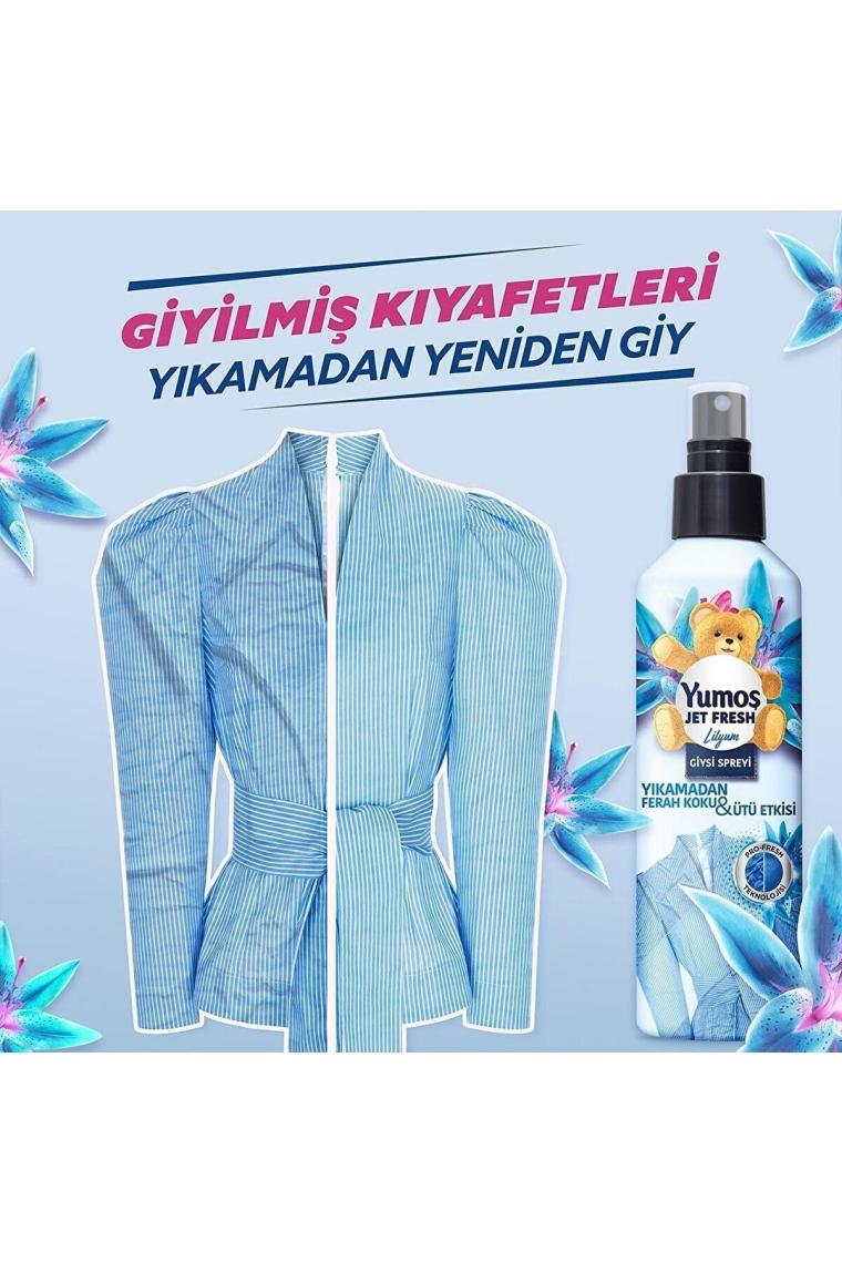 Yumoş Jet Fresh Giysi Spreyi Lilyum 200 ml 2 Adet+ Orkide 200 ml 2 Adet