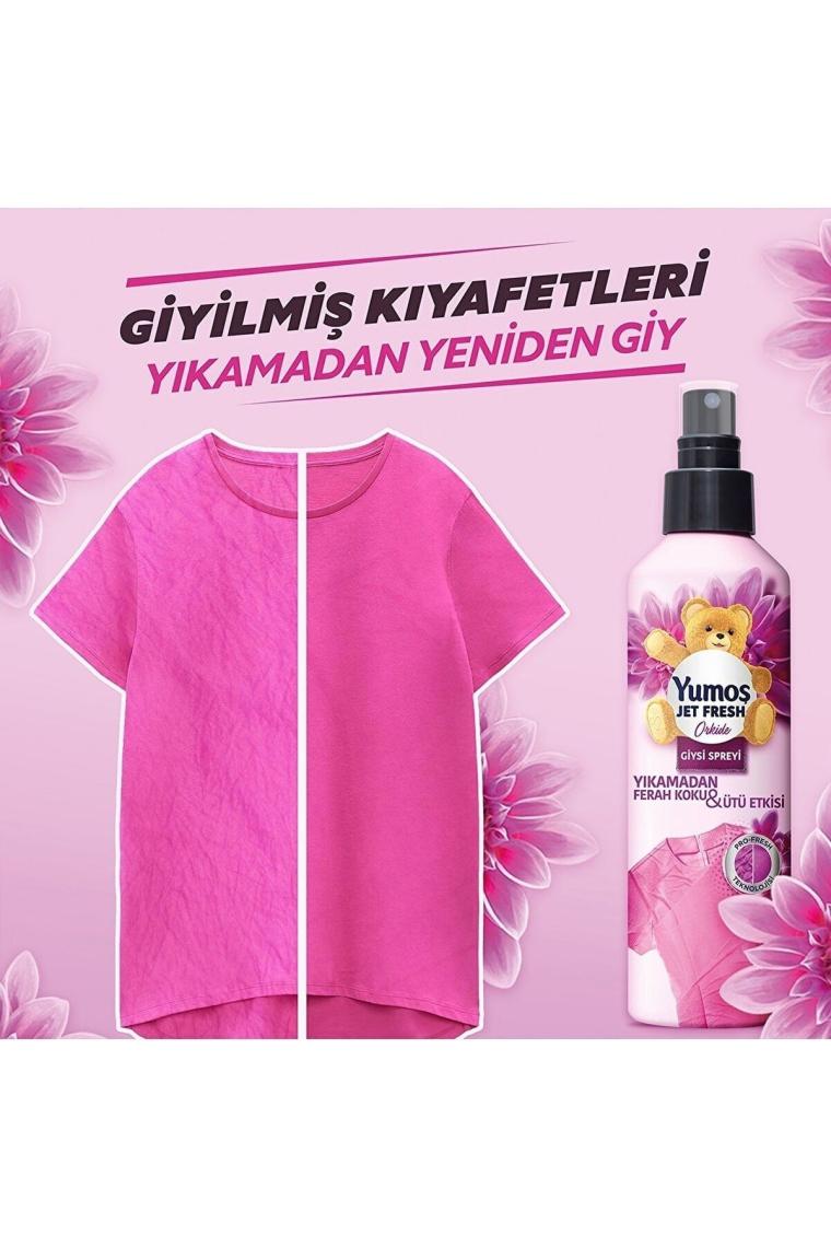 Yumoş Jet Fresh Giysi Spreyi Lilyum 200 ml 2 Adet+ Orkide 200 ml 2 Adet