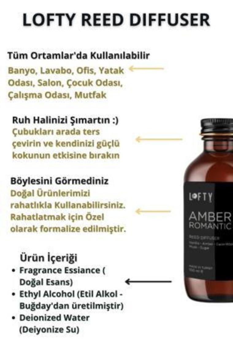 Lofty Amber Romantik Bambu Çubuklu Oda Kokusu 50 ml