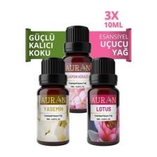 Auran Yasemin, Lotus, Japon Kirazı Saf Esansiyel Uçucu Yağ Buhurdanlık Yağ Difüzör Esans Aromatera 3x10 ml