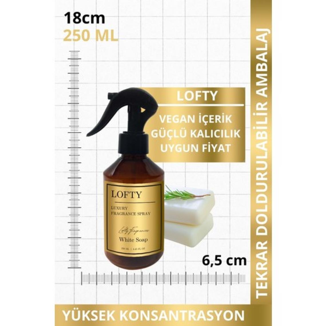 Lofty Beyaz Sabun Oda ve Çamaşır Spreyi Oda Parfümü, Oda Kokusu, Koku Giderici White Soap 250ML