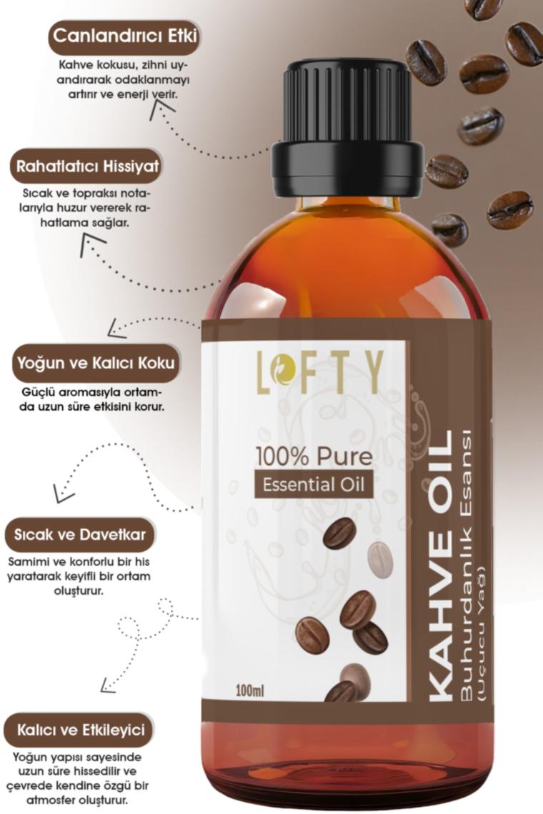 Lofty Kahve Uçucu Yağ Buhurdanlık Esansı Oda Kokusu Uçucu Esansiyel Yağ Buhur Yağı 100ML