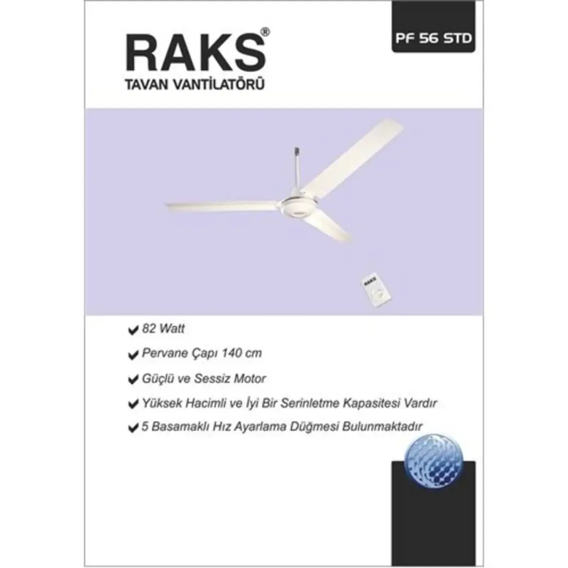 Raks Pf-56Stx Tavan Tipi Vantilatörü - 82 W