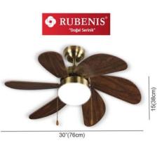 Rubenis RBT306 BRW Glob Aydınlatmalı Tavan Vantilatörü