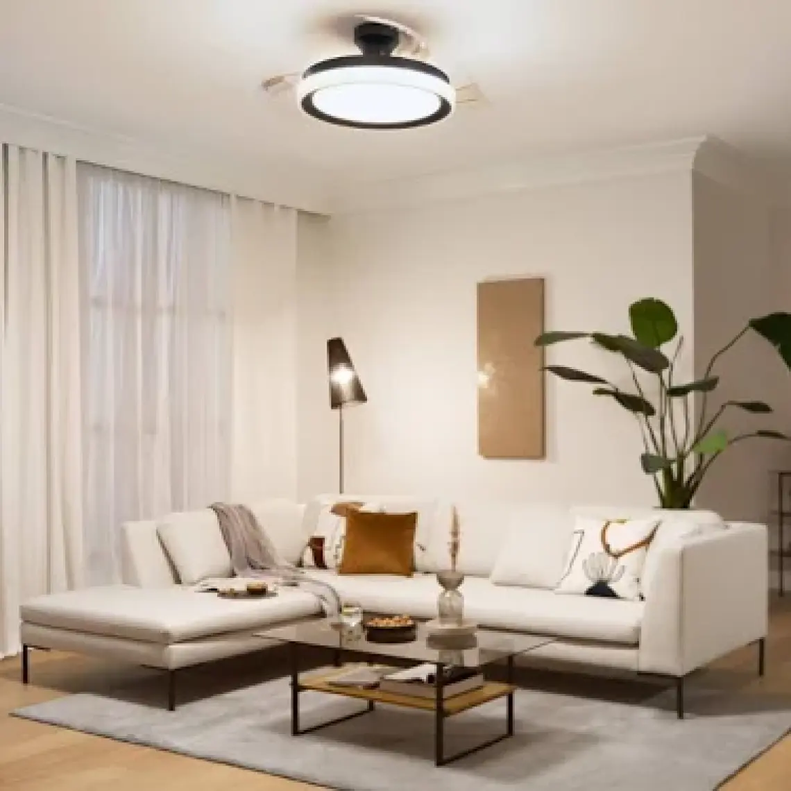 Philips Bliss Tavan Vantilatörü Açılır/kapanır Kanatlı, Kumandalı, Sarı/beyaz Işık, Siyah Renk, 28W+35W