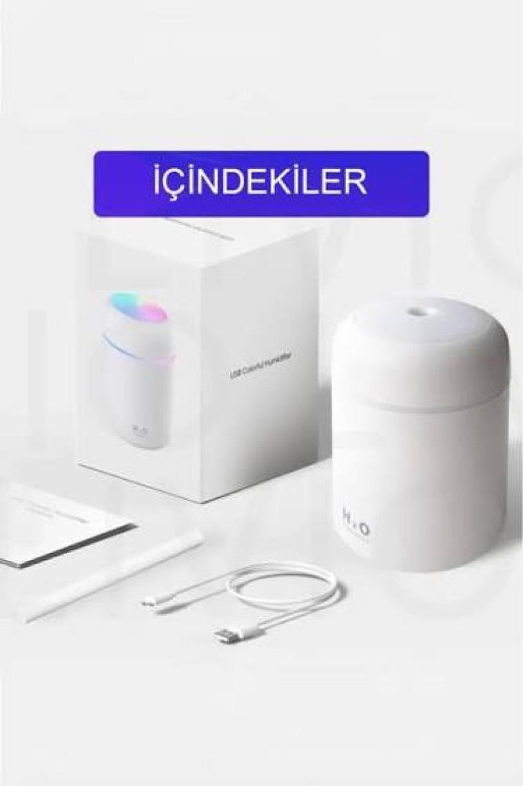 DEMPOWER H2O Humidifier Hava-Oda- Araç Nemlendirici LED Işıklı Buhar Makinesi Beyaz