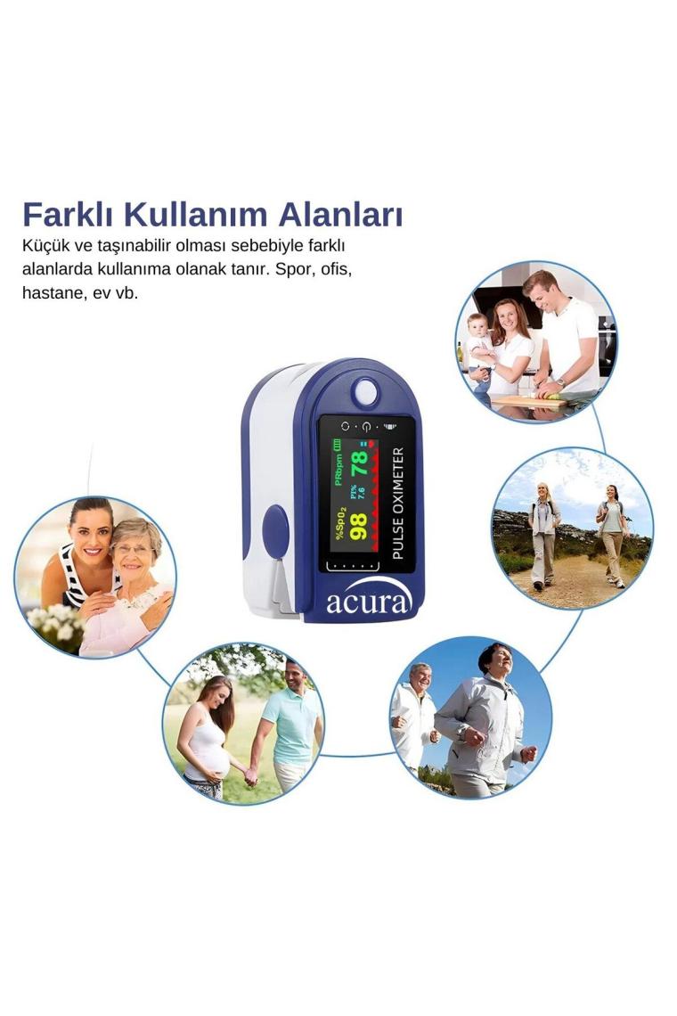 AC-60 Oksimetre OLED Ekranlı Nabız ve Oksijen Ölçer