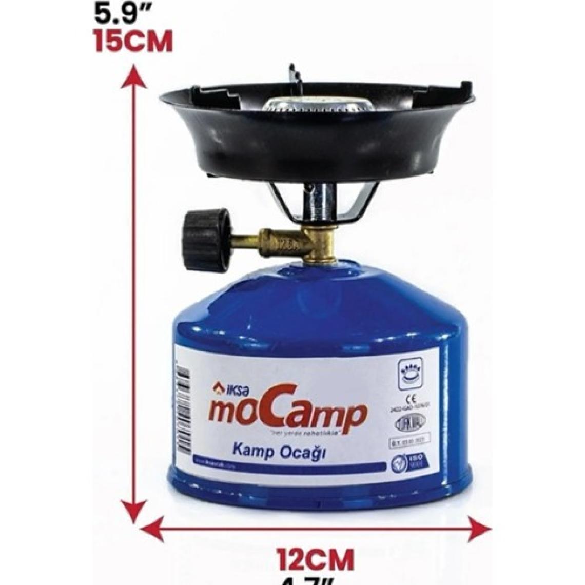 Gaman Iksa Mocamp Kamp Ocağı Piknik Tüpü Kamp Bağ Bahçe Ev Işyeri Için Kamp Ocağı + Rüzgarlık + Çakmak Gazı 3'lü Set