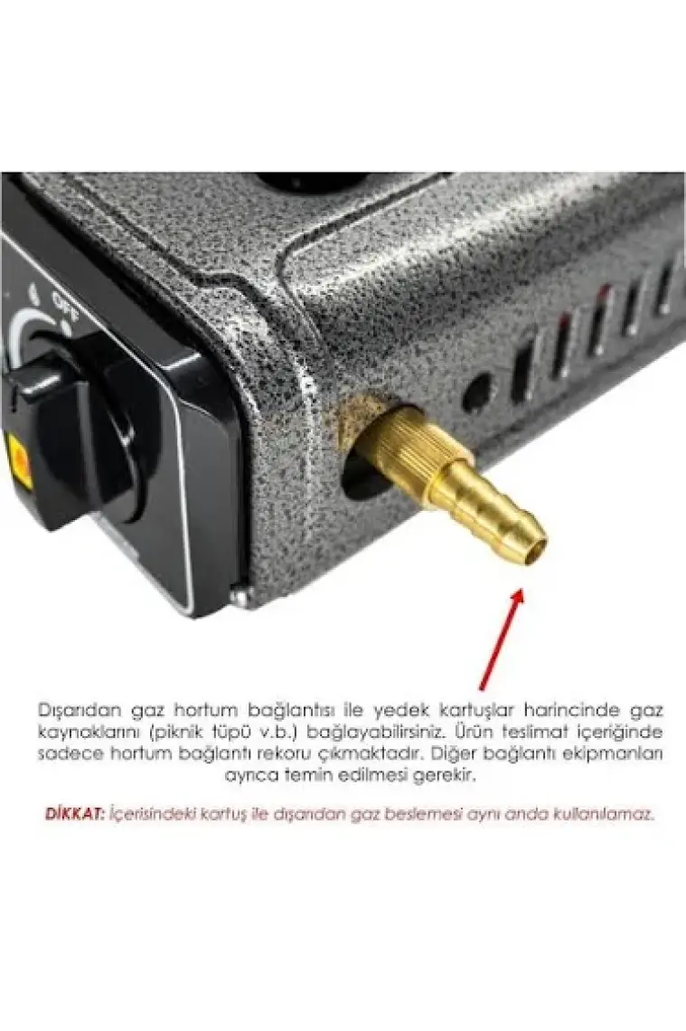 Rox Camping 0103 Tekli Portatif Kamp Ocak(Ekstra Gaz Girişli) - 3 Adet Rox Valfli Kamp Gazı Kartuş 227GR
