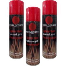Worldforce 220 ml Çakmak Gazı 3 Adet Doldurabilir Çakmaklar Için Çakmak Gazı