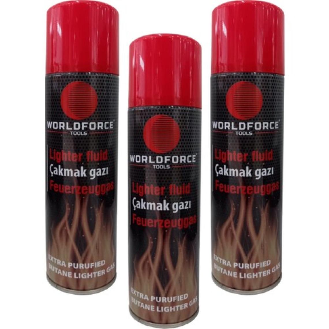 Worldforce 220 ml Çakmak Gazı 3 Adet Doldurabilir Çakmaklar Için Çakmak Gazı