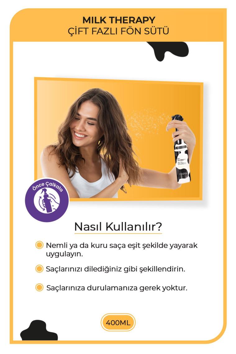 Milk Therapy Saç Bakım Fön Suyu 400 ml 2 Adet