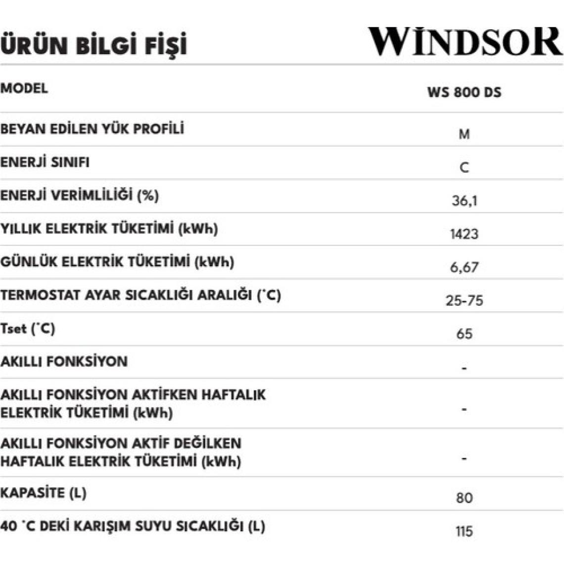 Windsor Ws 800 Ds 80 Lt Dijital Termosifon