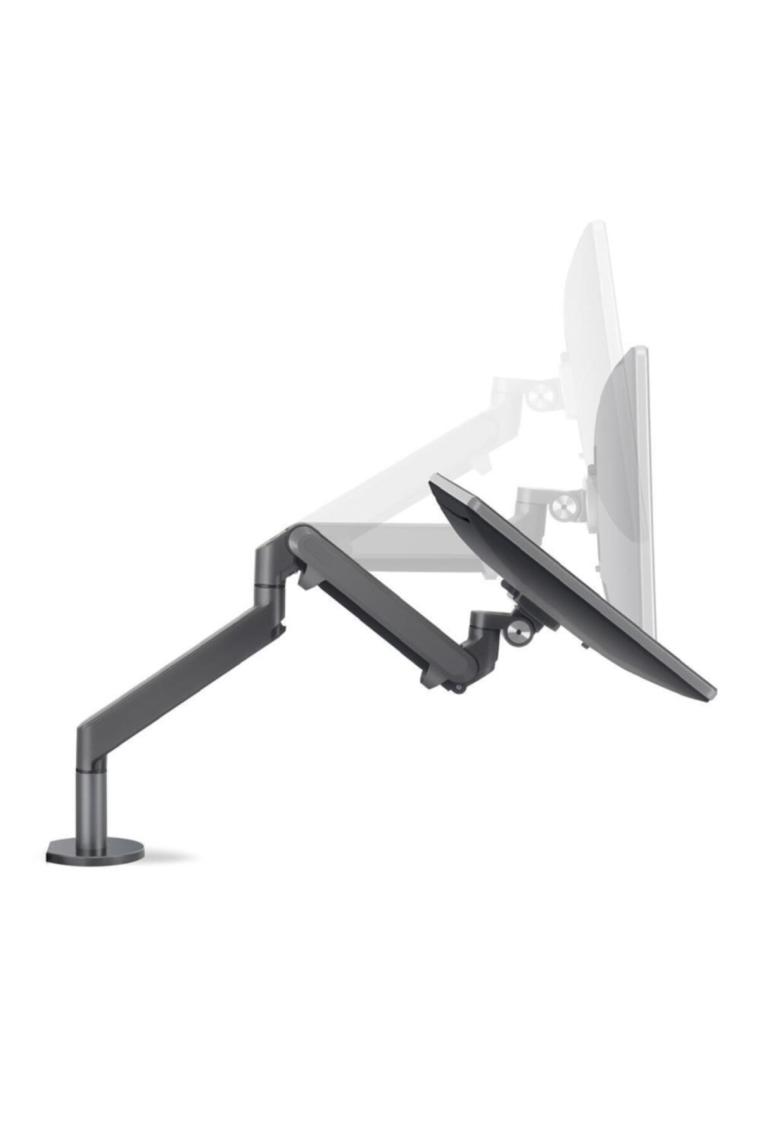 STD7080G 10"-27" Alüminyum Amortisörlü VESA Monitör Tutucu Çift Kol Koyu Gri