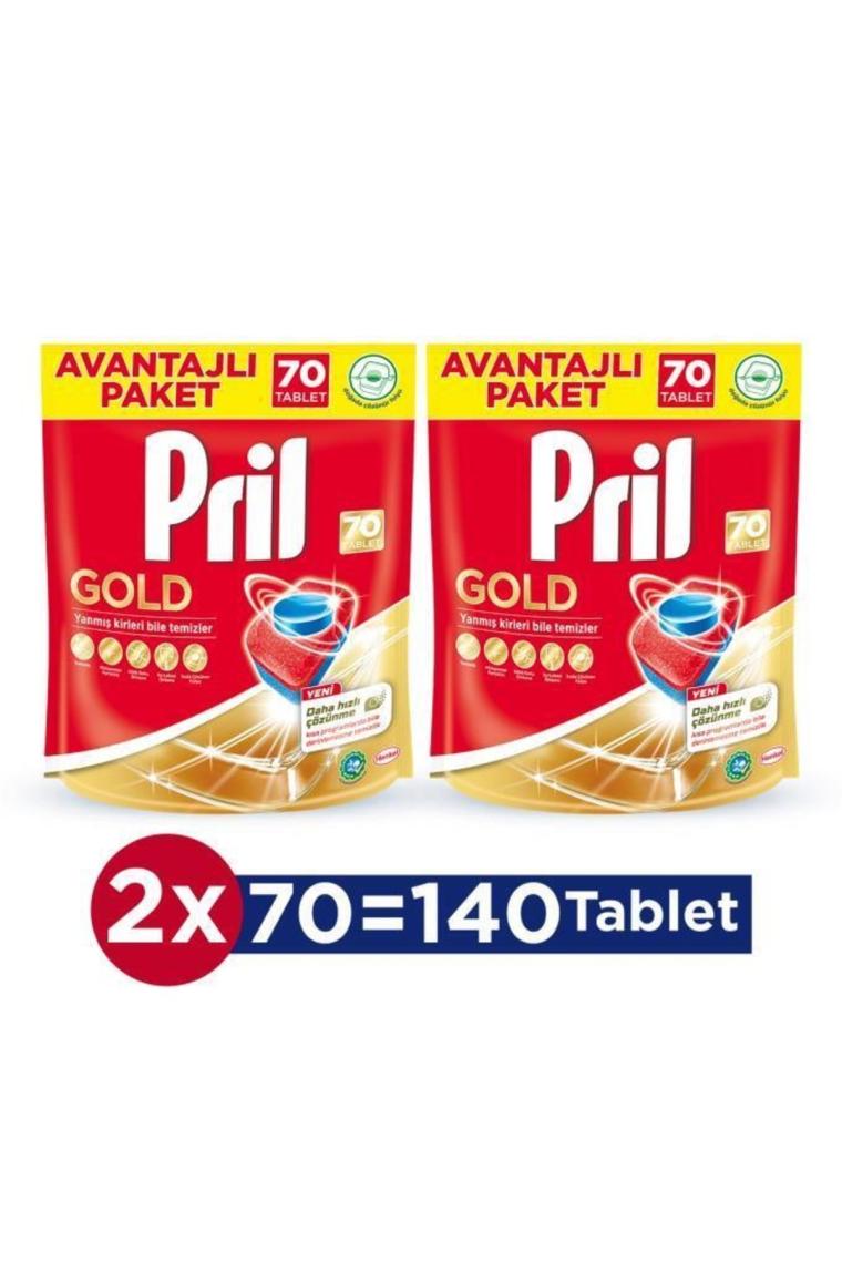Gold 140 Yıkama Bulaşık Makinesi Deterjanı Tableti (2 X 70'Lİ PAKET)