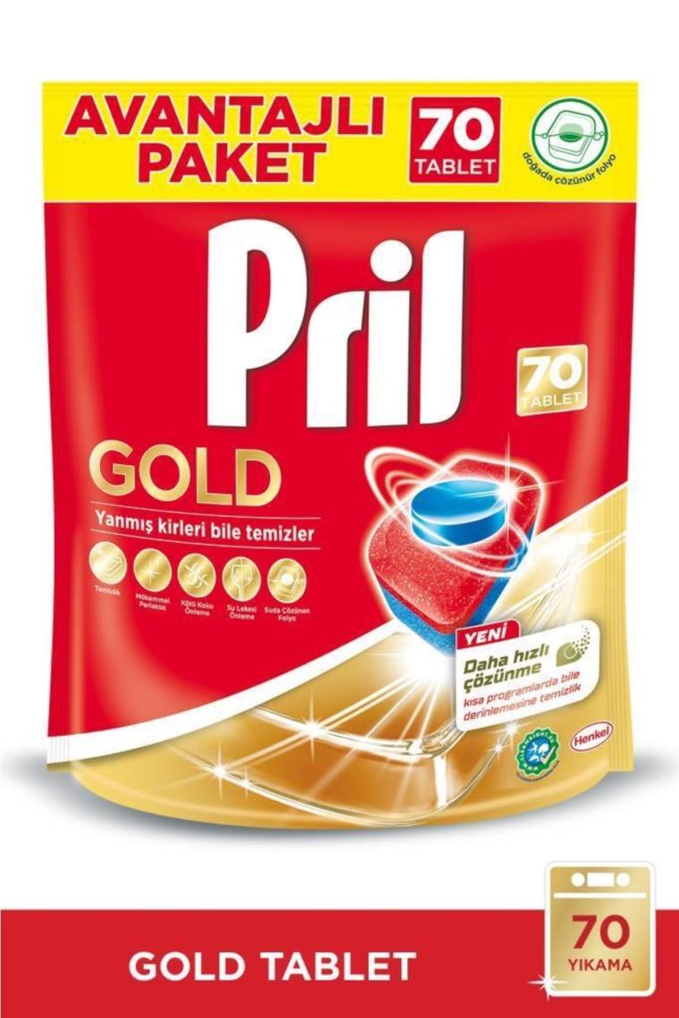 Gold 140 Yıkama Bulaşık Makinesi Deterjanı Tableti (2 X 70'Lİ PAKET)