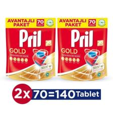 Gold 140 Yıkama Bulaşık Makinesi Deterjanı Tableti (2 X 70'Lİ PAKET)