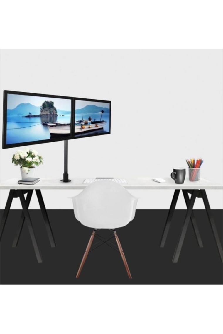 Masaüstü Ayarlanabilir 14-32” Çift Kol Monitör Tutucu