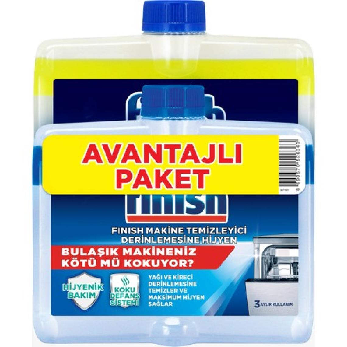 Finish Bulaşık Makinesi Deterjanı Makine Temizleyici Sıvı 2x250 ml