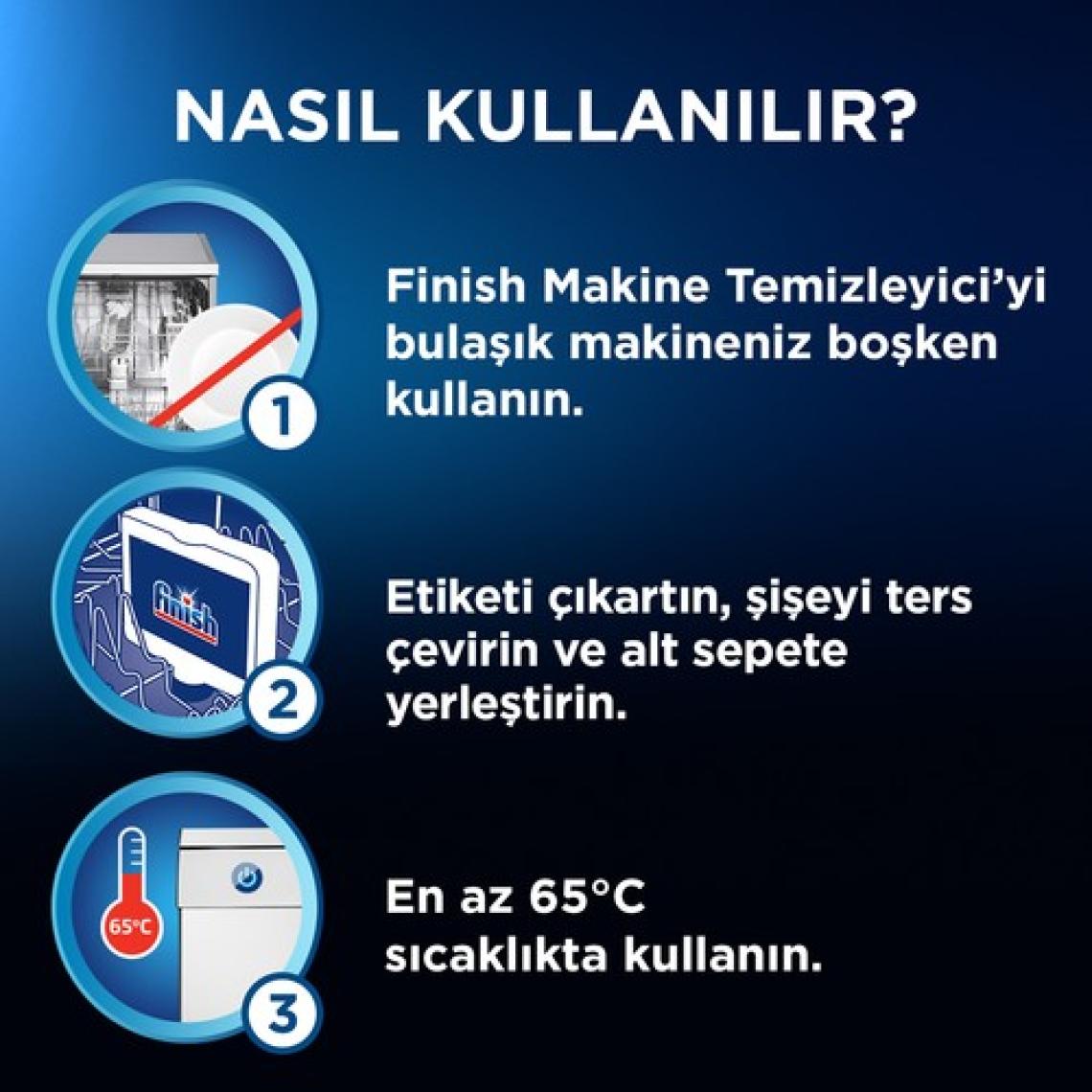 Finish Bulaşık Makinesi Deterjanı Makine Temizleyici Sıvı 2x250 ml