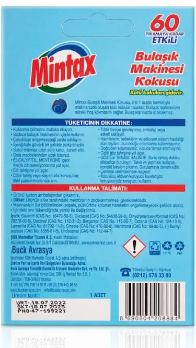 Mintax Bulaşık Makinesi Kokusu