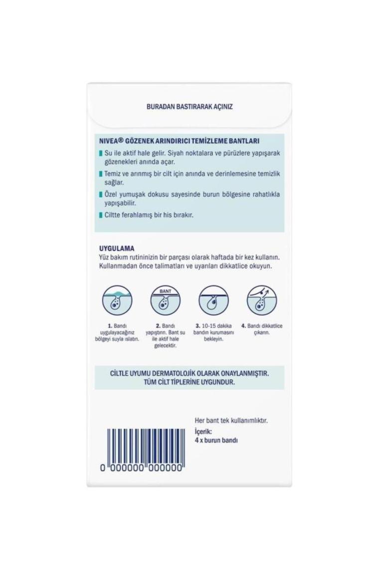 Gözenek Arındırıcı Temizleyici Bantlar 4 Adet