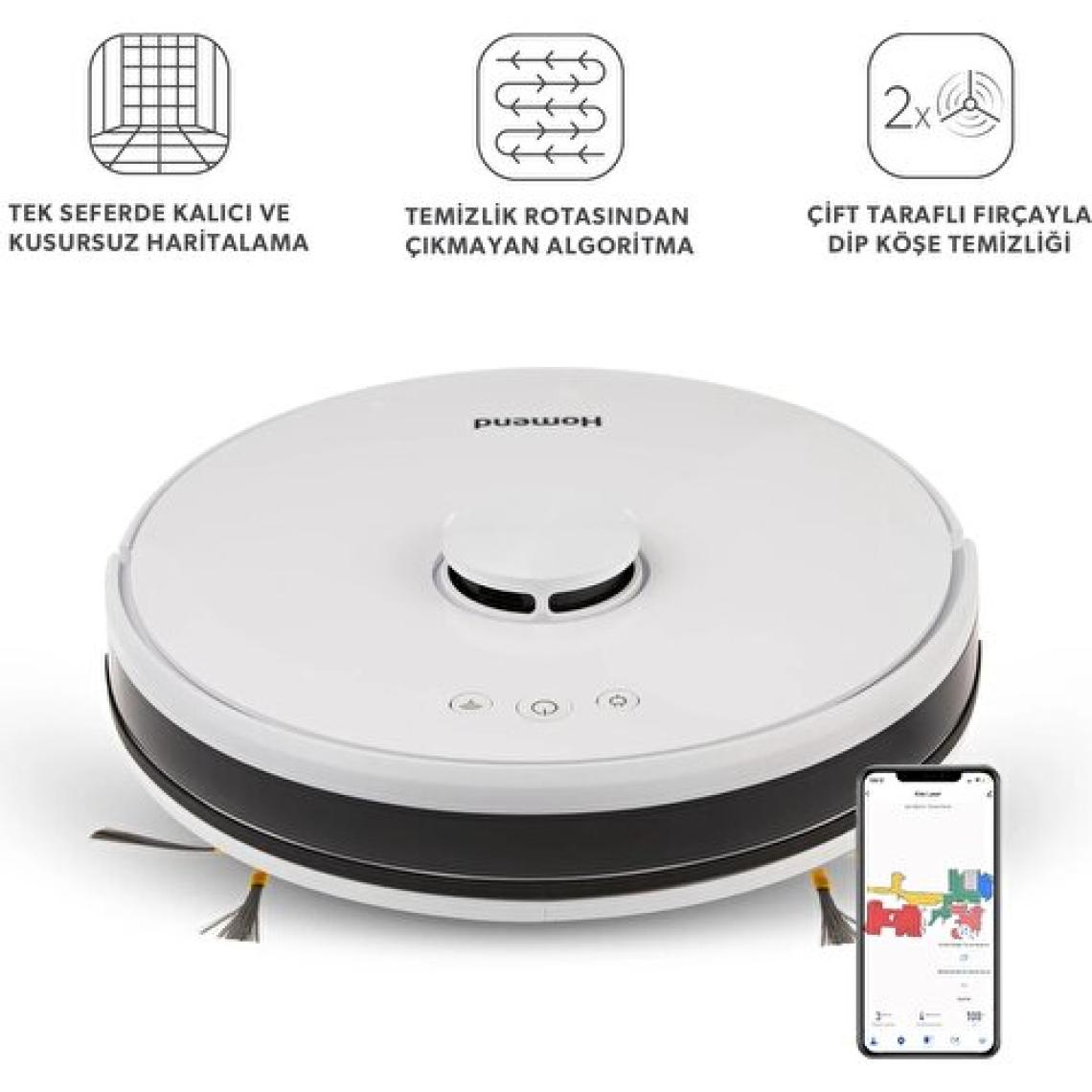Homend Alex Laser 1281H Moplu ve Haritalamalı Akıllı Robot Süpürge 2023 Model