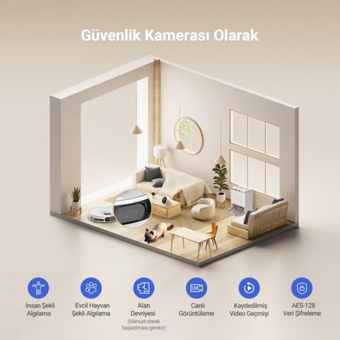 Ezvız RS20 Pro Robot Süpürge, Hepsi Bir Arada, 7200PA, Sıcak Su ile Paspas Yıkama, Sıcak Hava ile Paspas Kurutma, Otomatik Toz Boşaltma, Yapay Zeka ile Engellerden Kaçınma, Halı Algılama