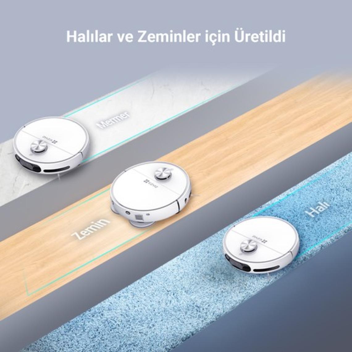 Ezvız RS20 Pro Robot Süpürge, Hepsi Bir Arada, 7200PA, Sıcak Su ile Paspas Yıkama, Sıcak Hava ile Paspas Kurutma, Otomatik Toz Boşaltma, Yapay Zeka ile Engellerden Kaçınma, Halı Algılama