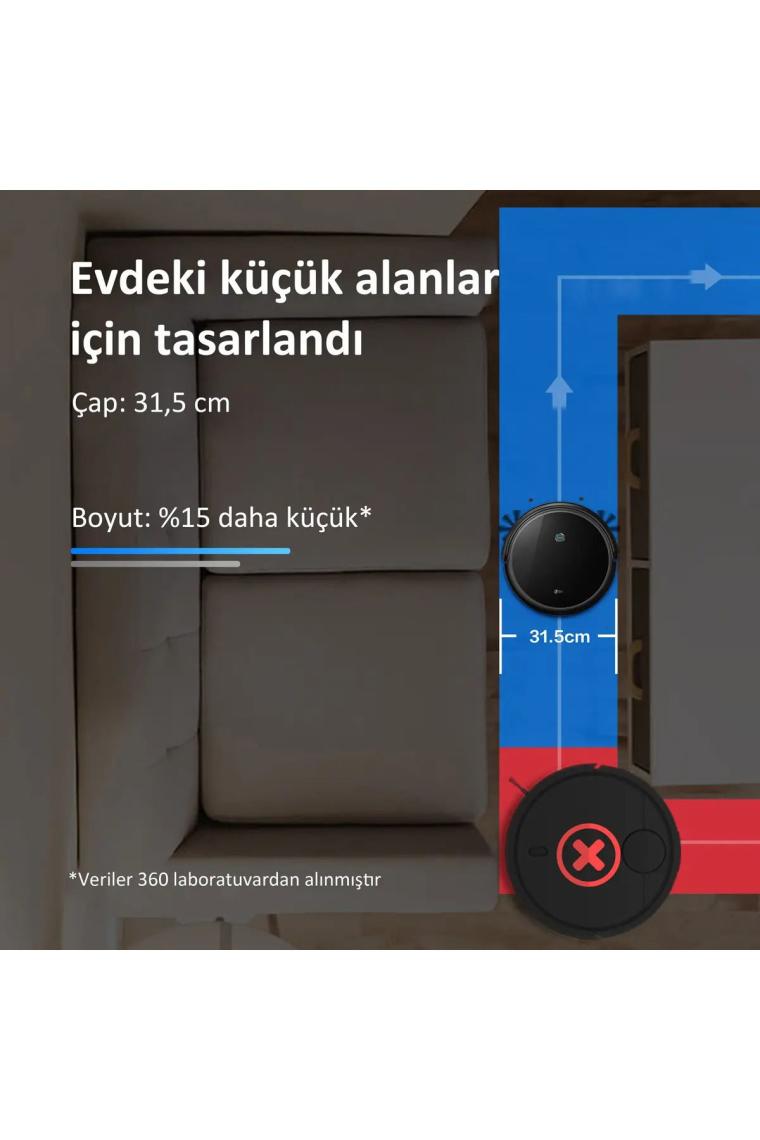 360 Botslab C50 Vacuum Mop Kumandalı Akıllı Robot Süpürge
