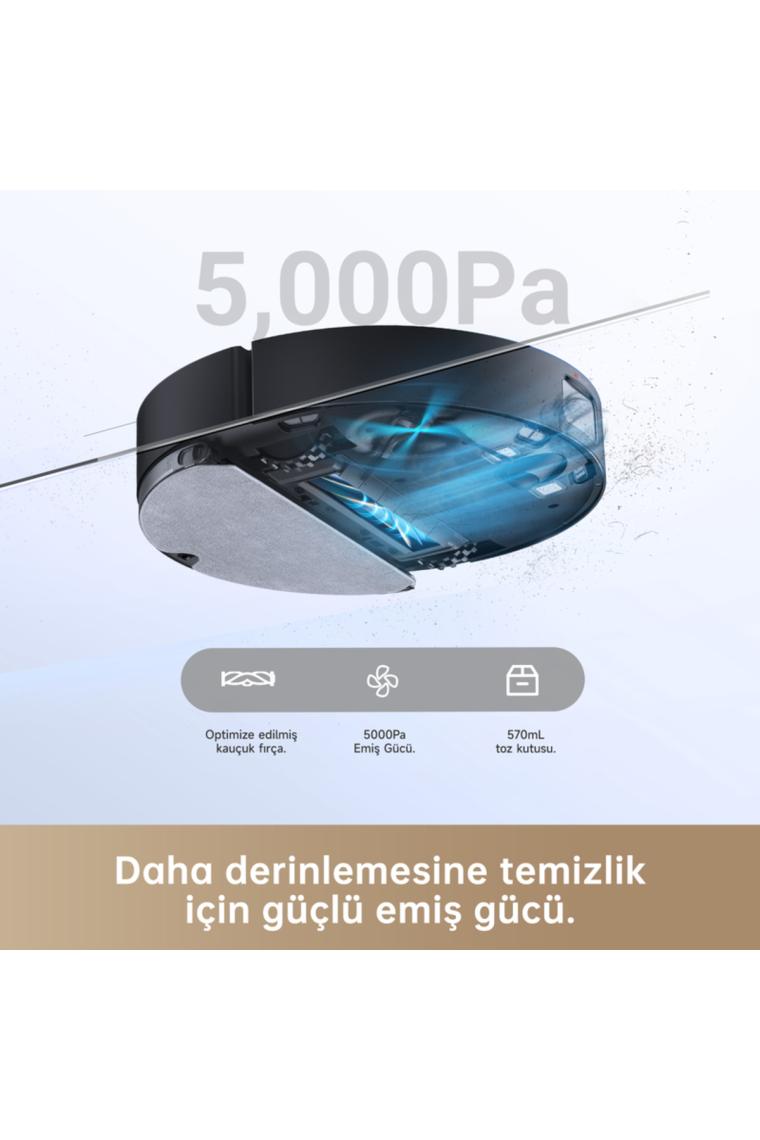 Dreame D10s Pro, Robot Elektrikli Süpürge, Action AI, LDS Navigasyon, 5000Pa, 280 dakika pil ömrü, video izleme ve halı için ayrıntılı kontrol uygulaması