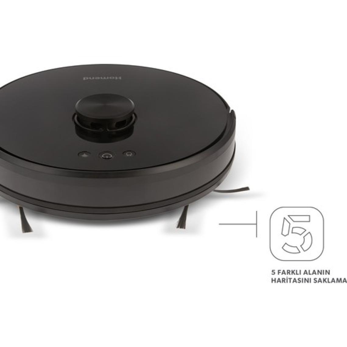 Homend Alex Laser 1282H Moplu ve Haritalamalı Akıllı Robot Süpürge Siyah