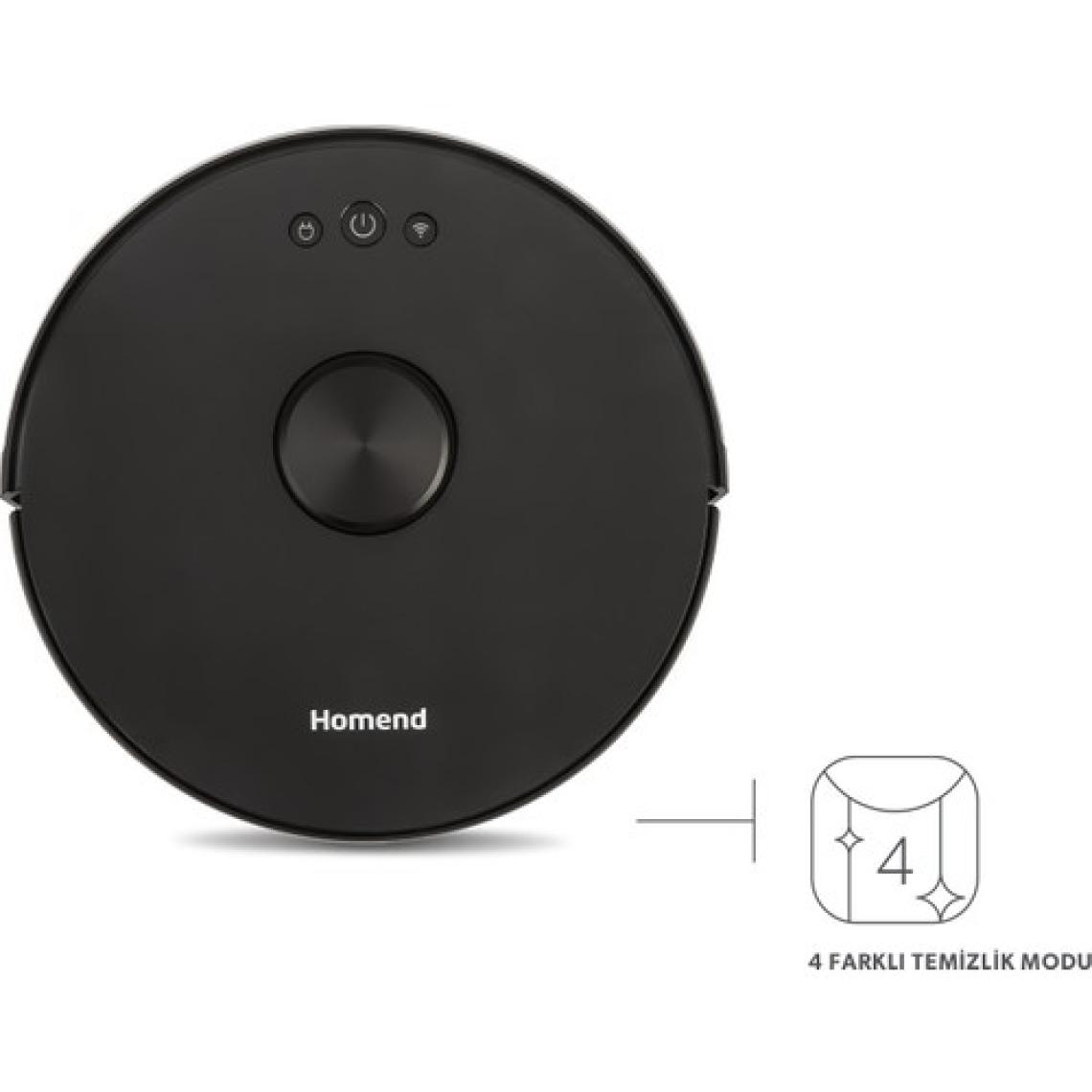 Homend Alex Laser 1282H Moplu ve Haritalamalı Akıllı Robot Süpürge Siyah