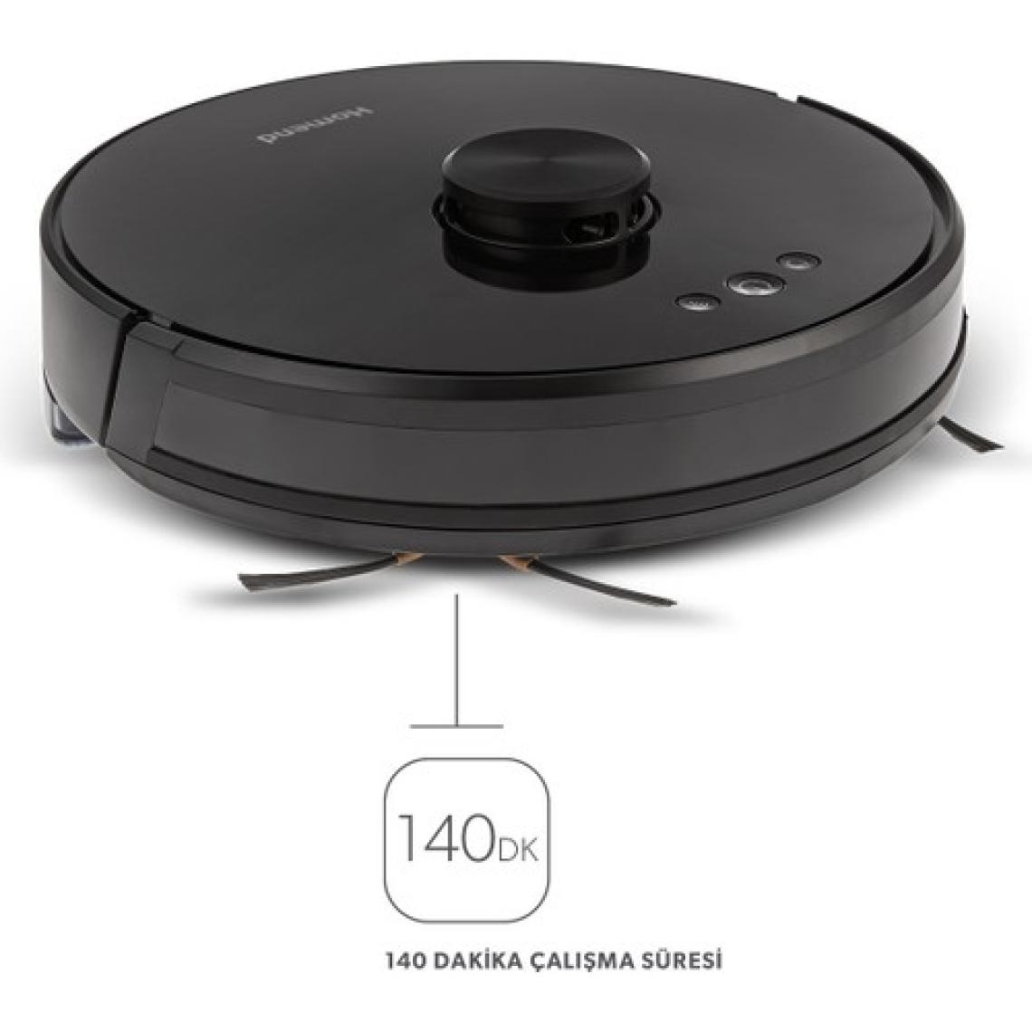 Homend Alex Laser 1282H Moplu ve Haritalamalı Akıllı Robot Süpürge Siyah