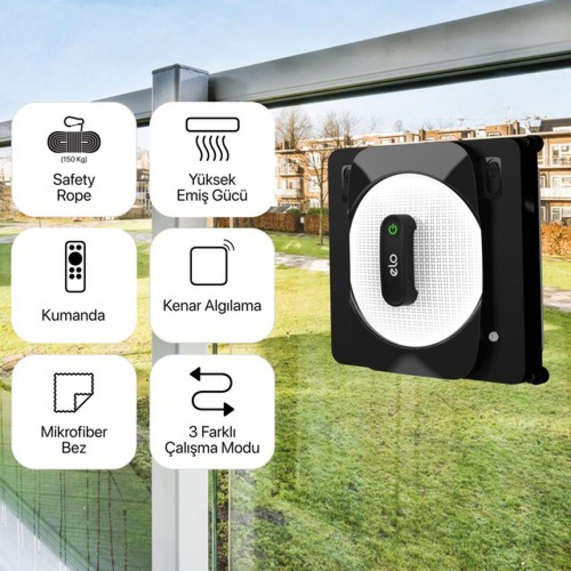 Xenon Smart Elo Cam Temizleme Robotu Ultra Sessiz Mobil Uygulama Kontrollü Kumandalı Pencere Temizlik Robotu X8681