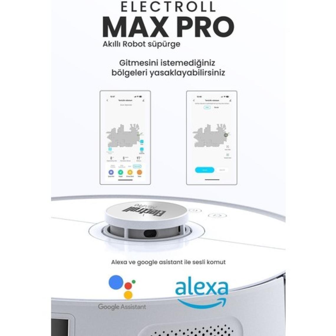 Electroll Maxpro 5000pa Dual Cleaning Su Ve Toz Toplama Üniteli Robot Süpürge ( Türkiye Garantili)
