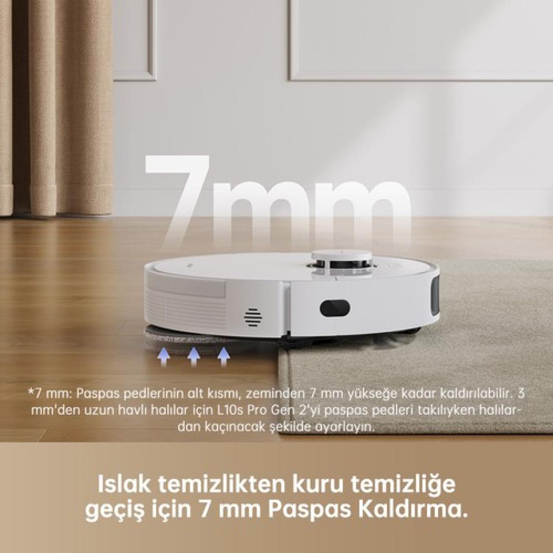 Dreame L10s Pro Gen 2 Robot Süpürge Beyaz, 7.000PA Emiş Gücü