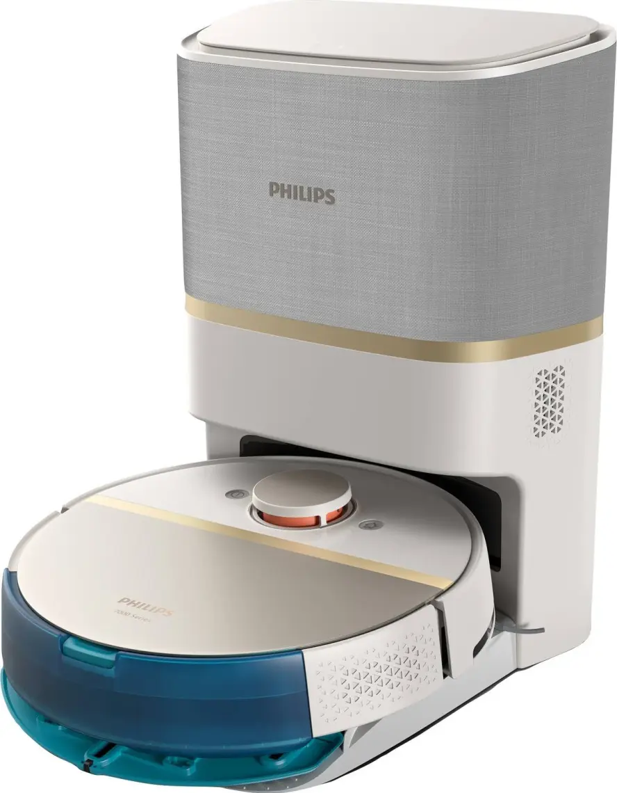 Philips XU7100/02 7000 Serisi Islak ve Kuru Otomatik Boşaltma İstasyonlu Beyaz Robot Süpürge Beyaz