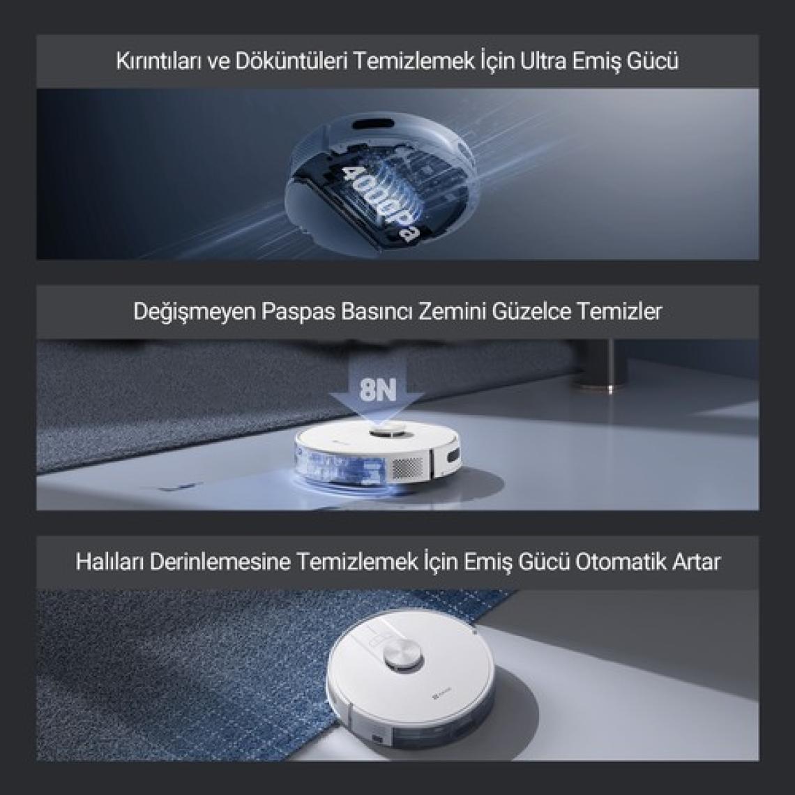 Ezviz Re4 Akıllı Robot Süpürge Mop + Süpürme