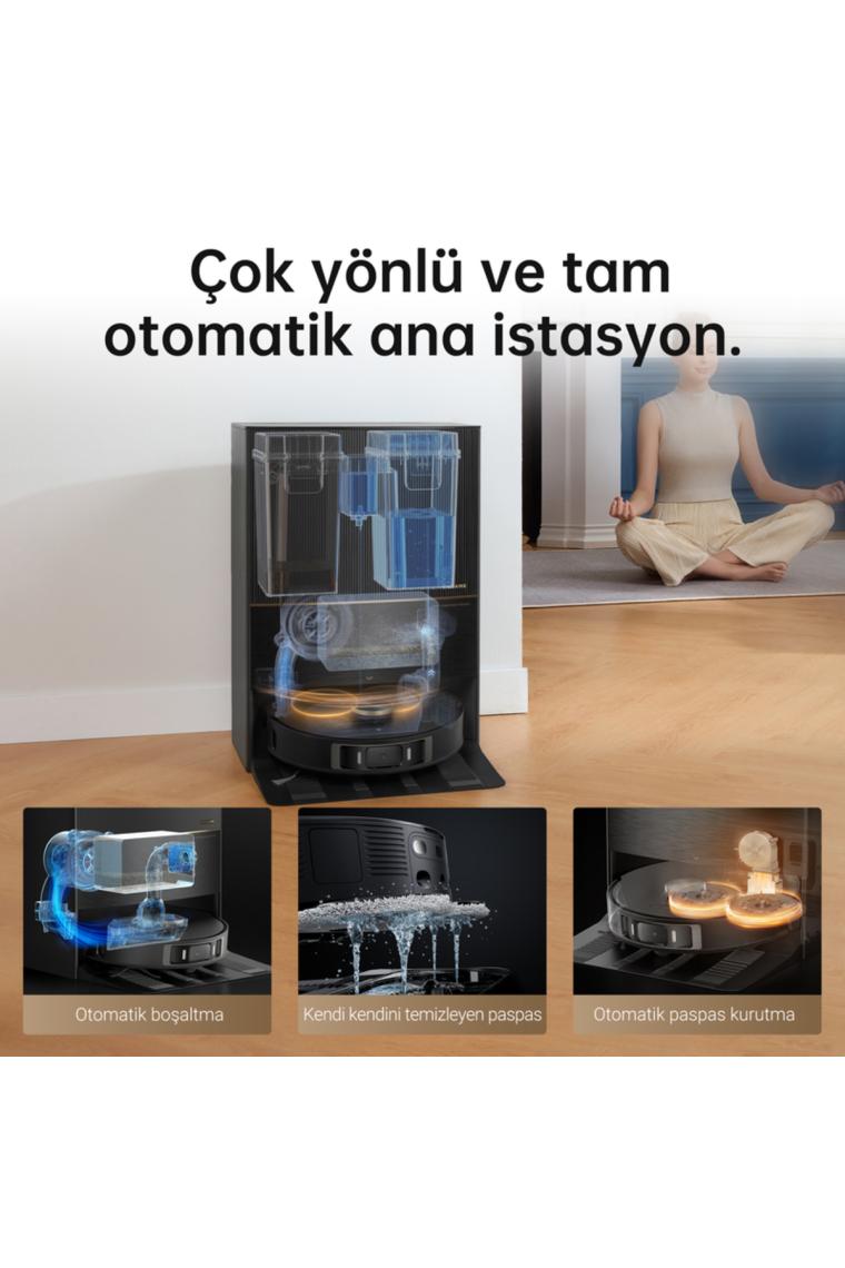 Dreame L20 Ultra Robot Süpürge Siyah, Otomatik Paspas Çıkarma ve Kaldırma, Yıkama ve Kurutma, 7000Pa Emiş, Kendi Kendini Boşaltma, Kendi Kendini Doldurma, AI Engellerden Kaçınma