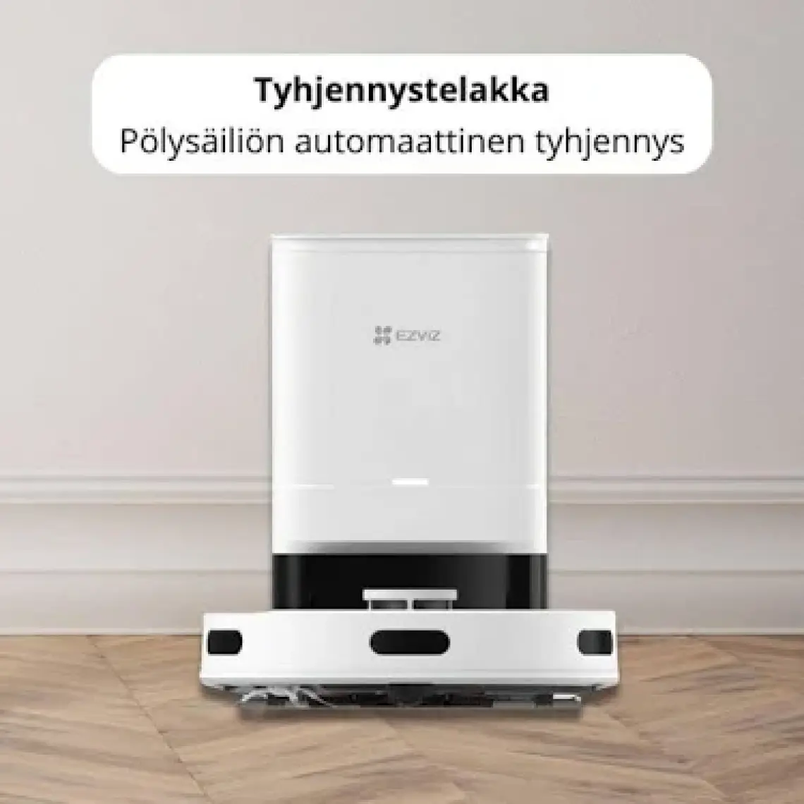 Ezvız Re4 Plus Black Akıllı ve Paspaslı Robot Süpürge  Otomatik Çöp Boşaltma ve Şarj, Halı Algılama