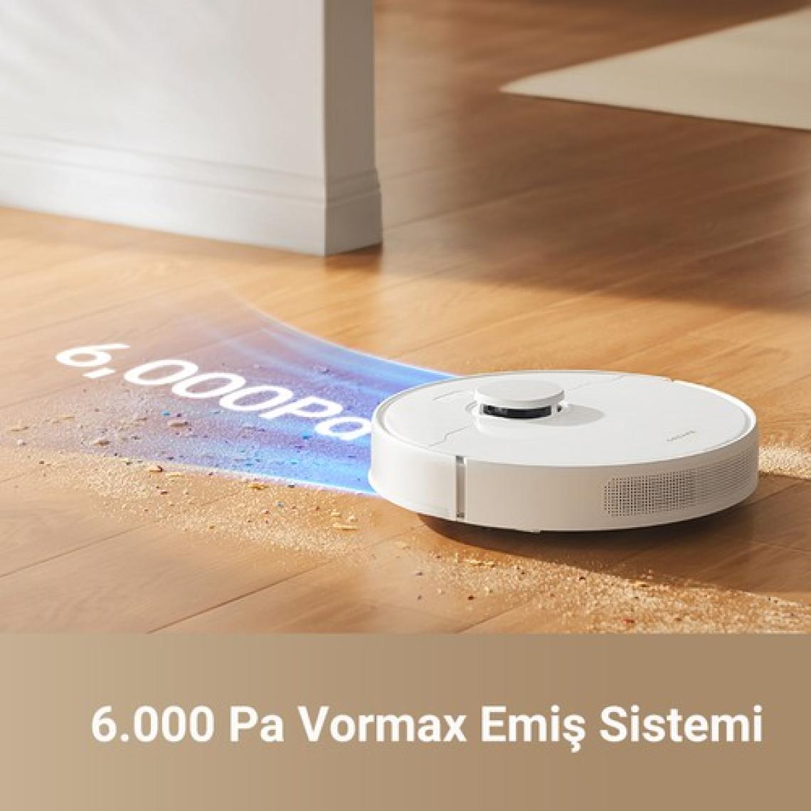 Dreame D10 Plus Gen 2 Robot Süpürge Beyaz, 6,000PA Emiş Gücü