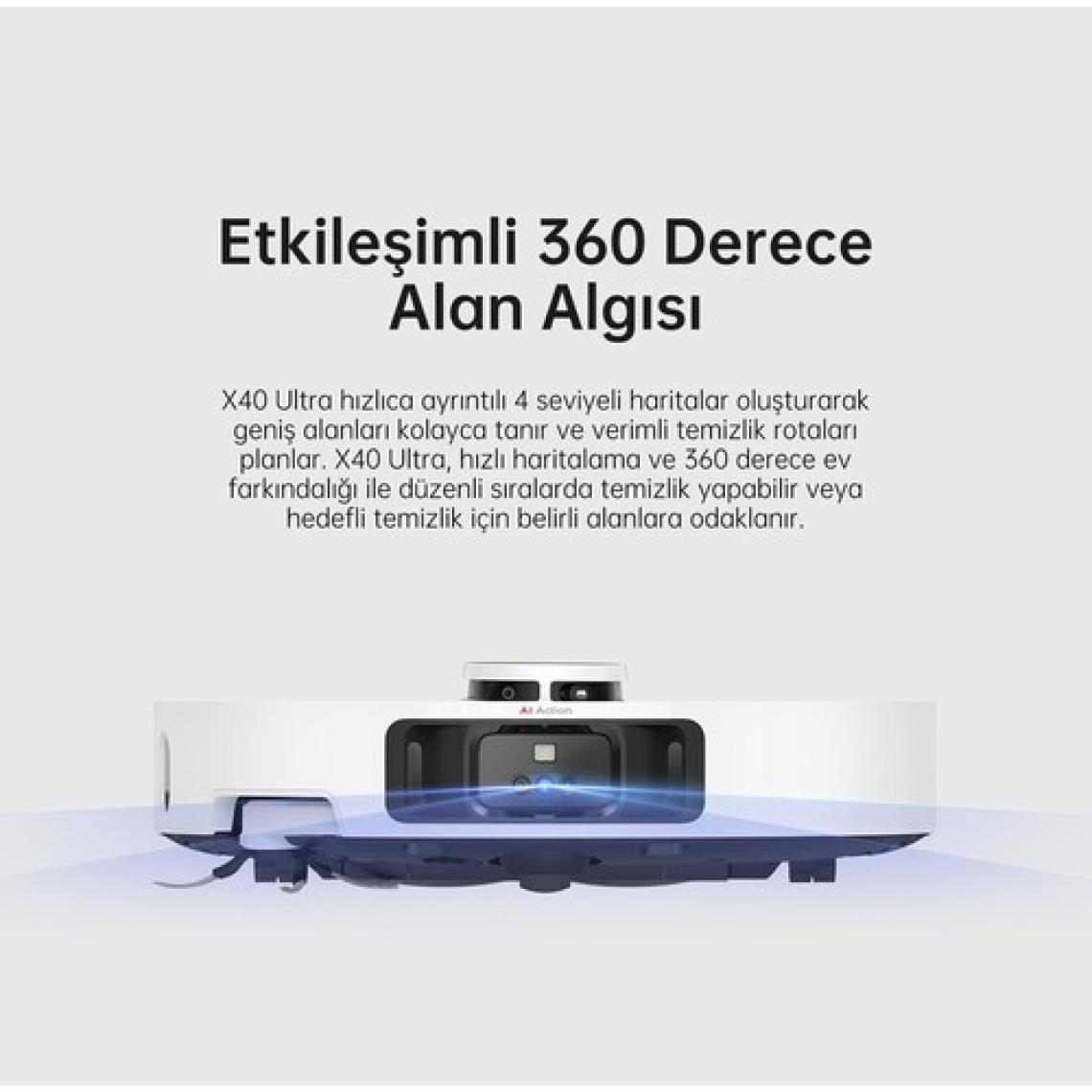 Dreame X40 Ultra Robot Süpürge Beyaz, 12.000PA Emiş Gücü