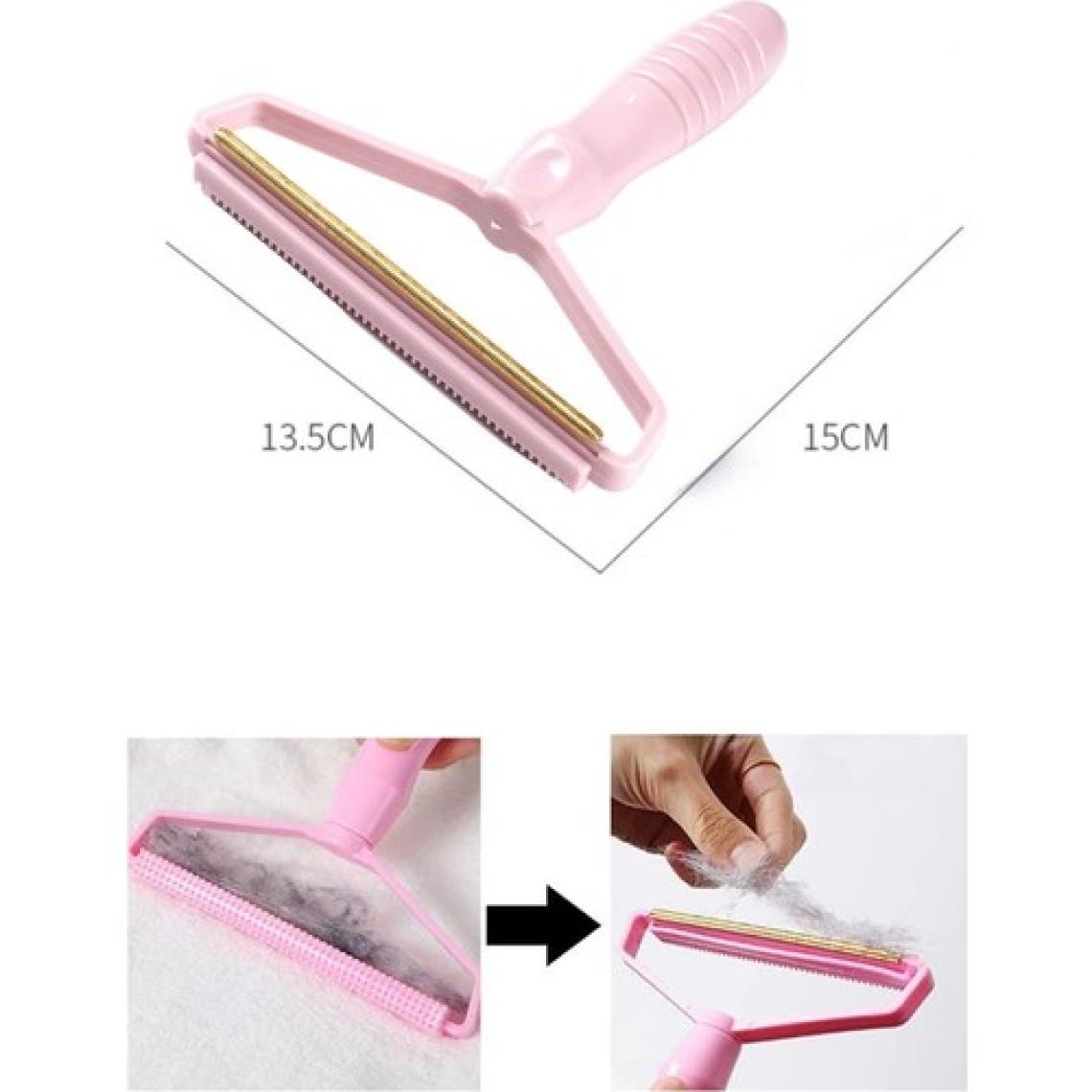 Murat Home Çift Taraflı Elbise Kazak Plastik Kumaş Tüy Alma ve Tiftik Temizleyici Toplayıcı-Pembe