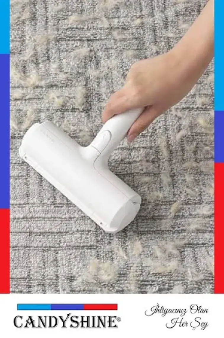 CandyShine Hazneli Kedi Köpek Evcil Hayvan Kazak Kıyafet Elbise Halı Yatak Tüy Temizleyici Kıl Toz Toplayıcı